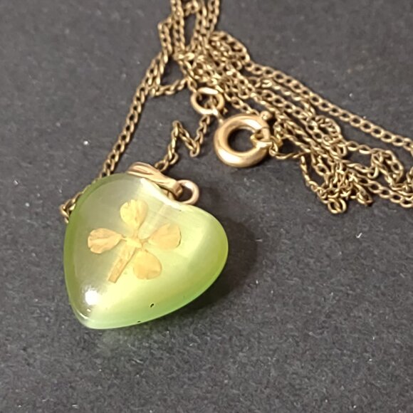 Jewelry - 15" Lucky Four Leaf Clover 12K GF Pendant Necklace